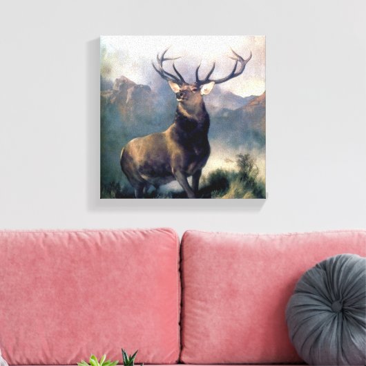 Elk wild dier schilderij canvas afdruk (Insitu (Woonkamer))