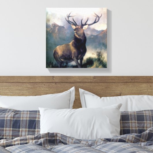 Elk wild dier schilderij canvas afdruk (Insitu (Slaapkamer))