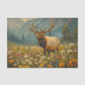 Elk Wildflower Field Schilderen Decoupage Tissuepapier (Voorkant)