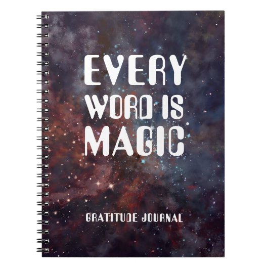 elk woord is magische dankbaarheid notitieboek (Voorkant)