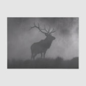 Elk Zwart-wit Silhouet Decoupage Tissuepapier (Voorkant)