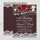 ELKA JAAR - Bloemige huwelijksjubileum uitnodiging (Voorkant / Achterkant)