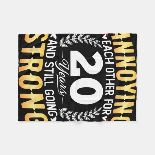 Elkaar 20 jaar irriteren - 20e bruiloft fleece deken (Voorkant (Horizontaal))