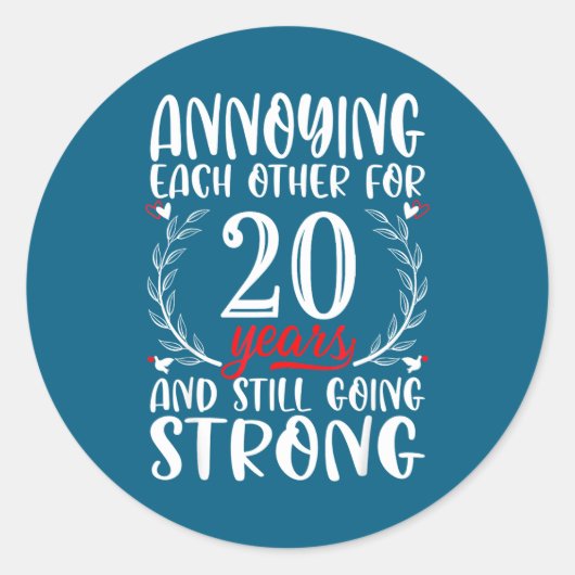 Elkaar irriteren 20 20ste ronde sticker (Voorkant)