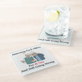 elkaar irriteren glazen onderzetter (Schuin)