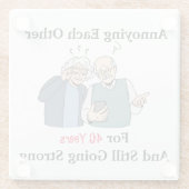 elkaar irriteren glazen onderzetter (Achterkant)