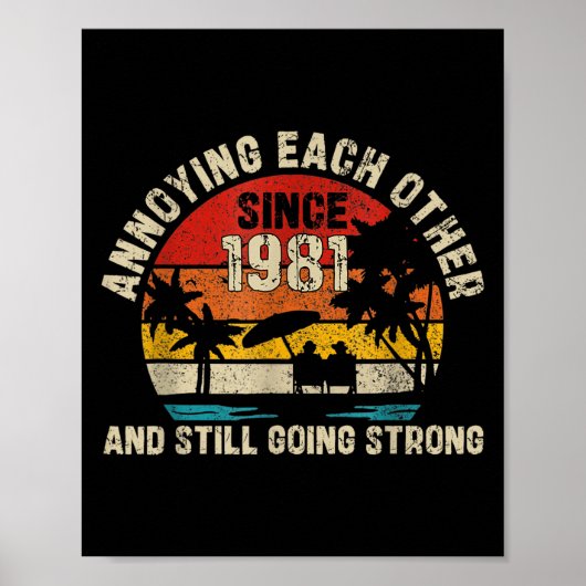 Elkaar irriteren sinds 1981 44e bruiloft Annive Poster (Voorkant)