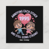 Elkaar irriteren sinds 1995 Jubileum Vierkante Visitekaartje (Voorkant)