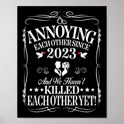 Elkaar irriteren sinds 2023 koppel bruiloft Anni Poster (Voorkant)