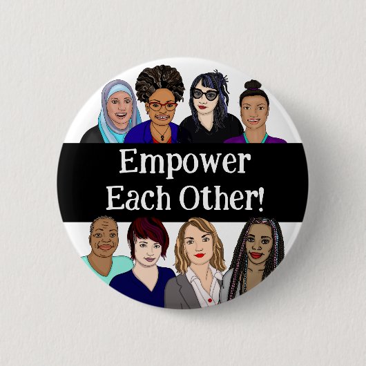 elkaar machtigen | Vrouwendaagse spelden Ronde Button 5,7 Cm (Voorkant)