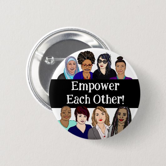 elkaar machtigen | Vrouwendaagse spelden Ronde Button 5,7 Cm (Voorkant /achterkant)