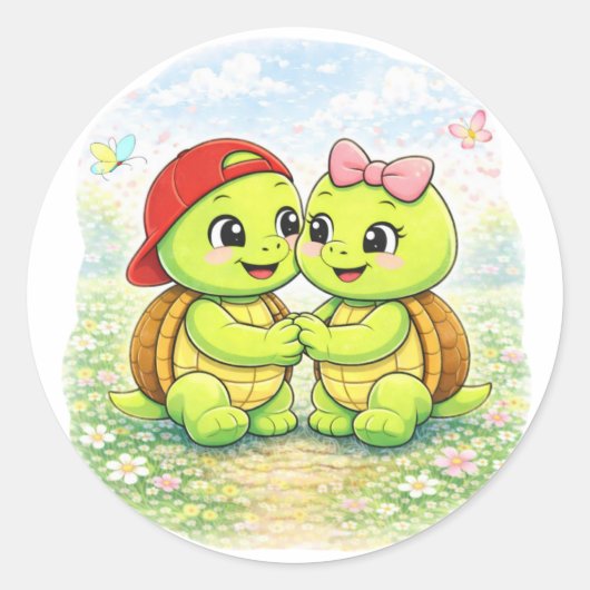 Elkaar stevig vasthouden ronde sticker (Voorkant)