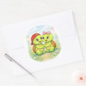 Elkaar stevig vasthouden ronde sticker (Envelop)