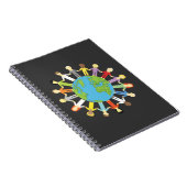Elkaar vasthouden rond de aarde notitieboek (Rechterzijde)