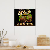 Elkay Deluxe Plums-label 1930 Poster (Keuken)
