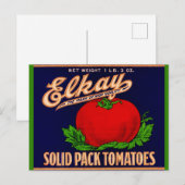 Elkay Solid Pack Tomaten uit de jaren '30 kunnen e Briefkaart (Voorkant / Achterkant)