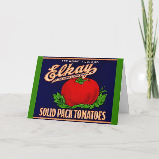 Elkay Solid Pack Tomaten uit de jaren '30 kunnen e Kaart (Voorkant)