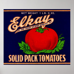 Elkay Solid Pack Tomaten uit de jaren '30 kunnen e Poster