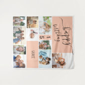 Elke 10-jarige fotocollage op persoonlijke titel wandkleed (Voorkant (horizontaal))