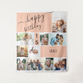 Elke 10-jarige fotocollage op persoonlijke titel wandkleed (Voorkant)