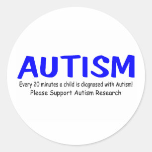 Elke 20 minuten wordt een kind geboren met autisme ronde sticker