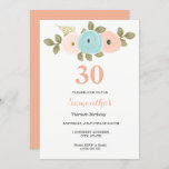 Elke 30e verjaardag Floral Peach Kaart<br><div class="desc">Geschikt voor alle jaren. Wijzig gewoon het nummer en de tekst zoals u wilt. Floral  Peach 30th Birthday Invitation Matching collectie in Niche and Nest store. We hebben kunstwerk gebruikt van: Freshmint Paperie https://www.etsy.com/shop/FreshmintPaperie</div>