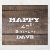 Elke 30e verjaardag van Rustic 30e verjaardag van  Likeurfles Etiket (Enkel label)