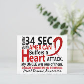 Elke 34 seconden een oomhartziekte / aanval briefkaart (Staand voorkant)