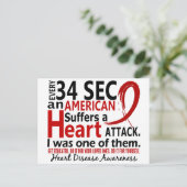 Elke 34 seconden krijg ik hartziekte / aanval briefkaart (Staand voorkant)