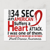 Elke 34 seconden krijg ik hartziekte / aanval briefkaart (Voorkant)