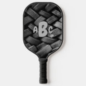 Elke 3 Initiaal Letter Monogram oude banden Pickleball Paddle (Voorkant)