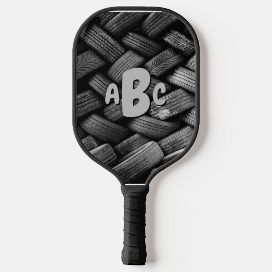 Elke 3 Initiaal Letter Monogram oude banden Pickleball Paddle (Achterkant)
