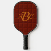 Elke 3 Initiaal Monogram Letter Brown Cushion Squa Pickleball Paddle (Voorkant)