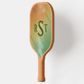 Elke 3 Initiaal Monogram Letter Green Brown Abstra Pickleball Paddle (Links)