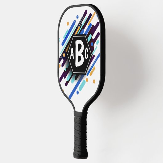 Elke 3 Initialen Letter Monogram Blue Tan White Ve Pickleball Paddle (Links)