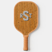 Elke 3 Initialen Letter Monogram Wood Panel Wall Pickleball Paddle (Achterkant)
