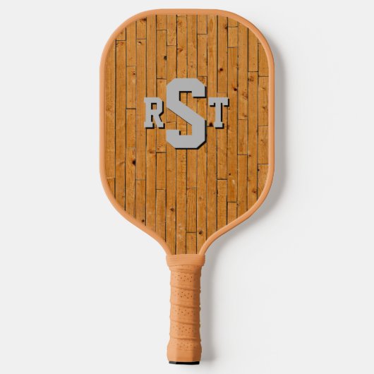 Elke 3 Initialen Letter Monogram Wood Panel Wall Pickleball Paddle (Achterkant)