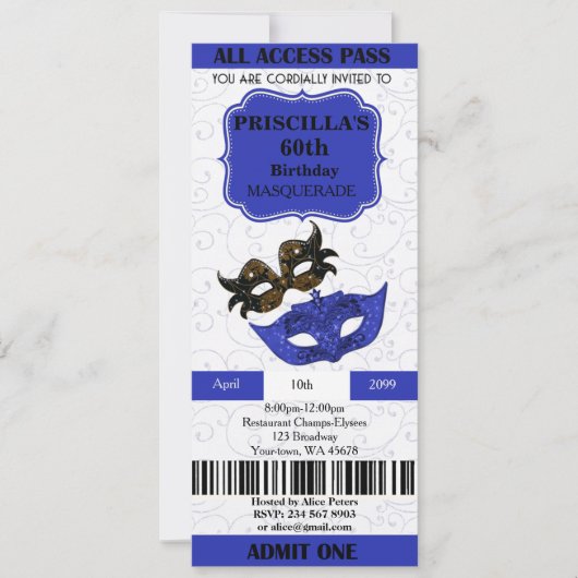 elke 60e leeftijd, Uitnodigingskaartje Birthday Wo Kaart (Voorkant)