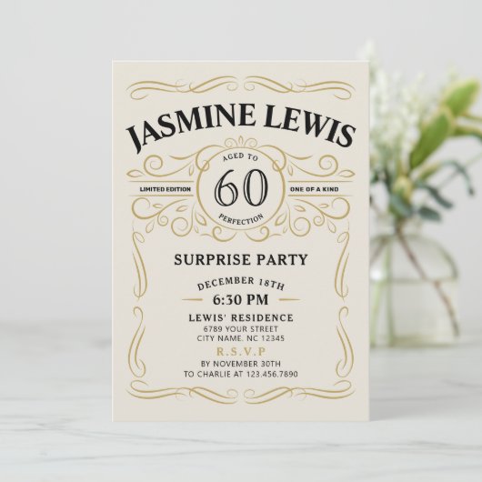 Elke 60e verjaardag van Age Whiskey Kaart (Staand voorkant)