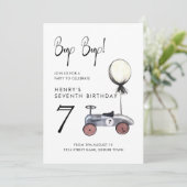 Elke 7e verjaardag  Race Car Uitnodiging (Staand voorkant)