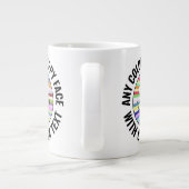 Elke aangepaste kleur achtergrond tekst Happy Face Grote Koffiekop (Achterkant)