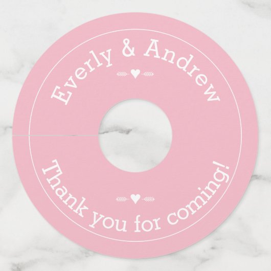 Elke aangepaste kleur bruiloft wijnglaslabel (Voorkant)