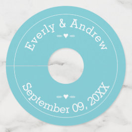 Elke aangepaste kleur bruiloft wijnglaslabel