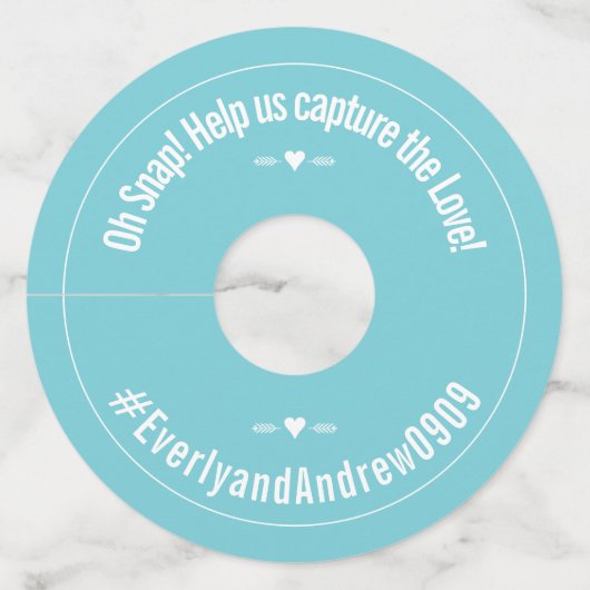 Elke aangepaste kleur bruiloft wijnglaslabel (Achterkant)