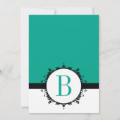 Elke aangepaste kleur marinemonogrambruiloft kaart (Achterkant)