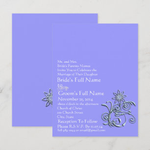Elke aangepaste kleur Periwinkle Blauwe Bloem Briefkaart