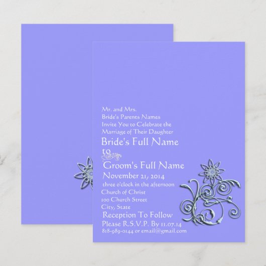 Elke aangepaste kleur Periwinkle Blauwe Bloem Briefkaart (Voorkant / Achterkant)