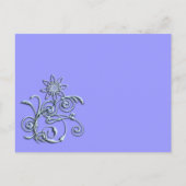 Elke aangepaste kleur Periwinkle Blue Floral Briefkaart (Achterkant)