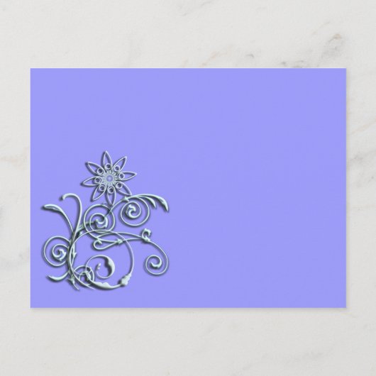 Elke aangepaste kleur Periwinkle Blue Floral Briefkaart (Achterkant)