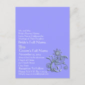 Elke aangepaste kleur Periwinkle Blue Floral Briefkaart (Voorkant)